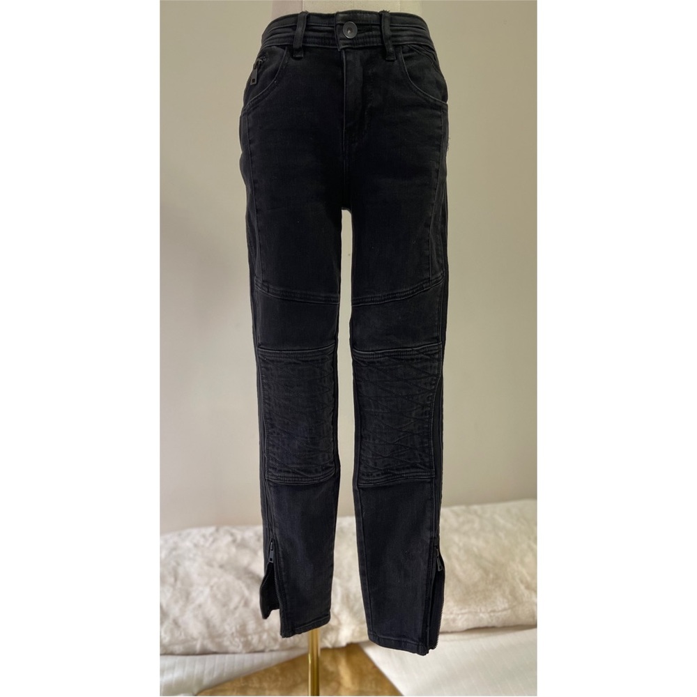Free People black denim pants